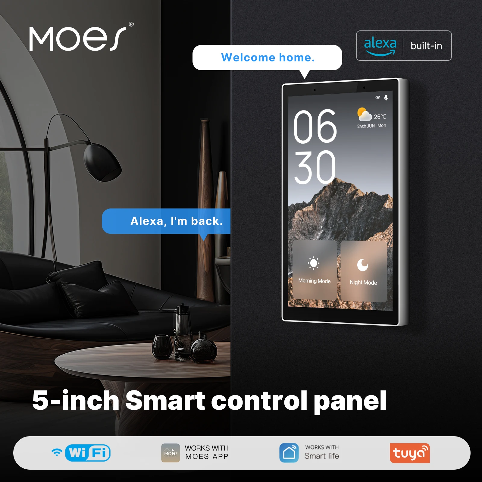 Smart Home Panel - MOES Tuya Wifi Smart 5-inch touchscreen