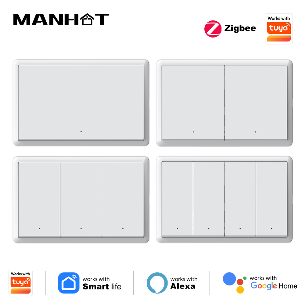 Smart Home Alexa - Manhot Smart Zigbee-schakelaar Geen neutrale draad