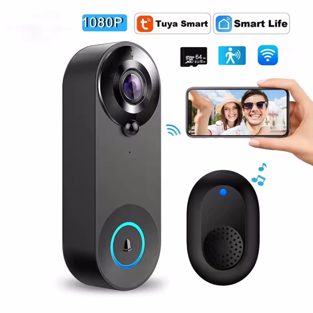 Smart Home Video Doorbell Enhanced Security With Smart Doorbell - Tuya 1080P Draadloze WIFI Deurbel Video-intercom