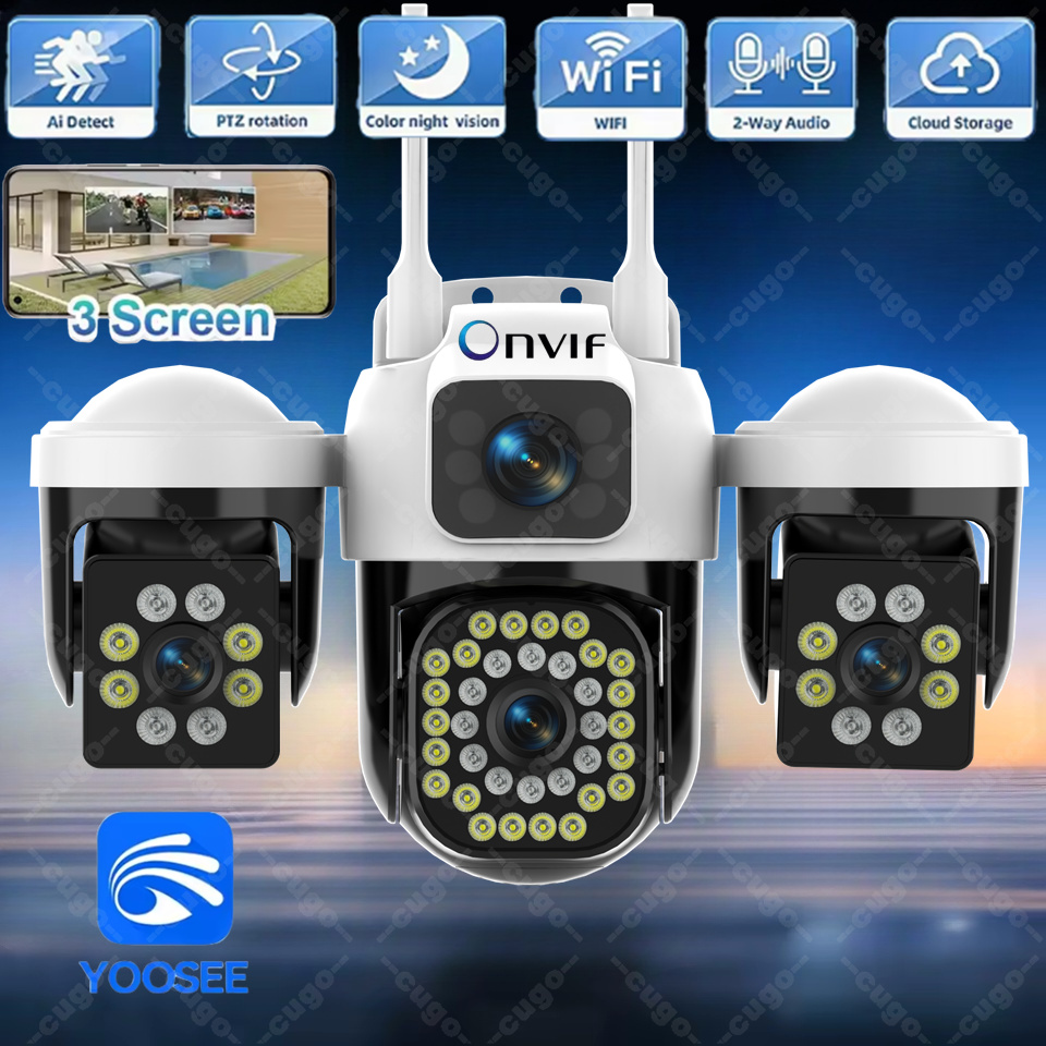 Smart Home Kamera - WiFi IP-camera Buiten 15MP 8K Drievoudige