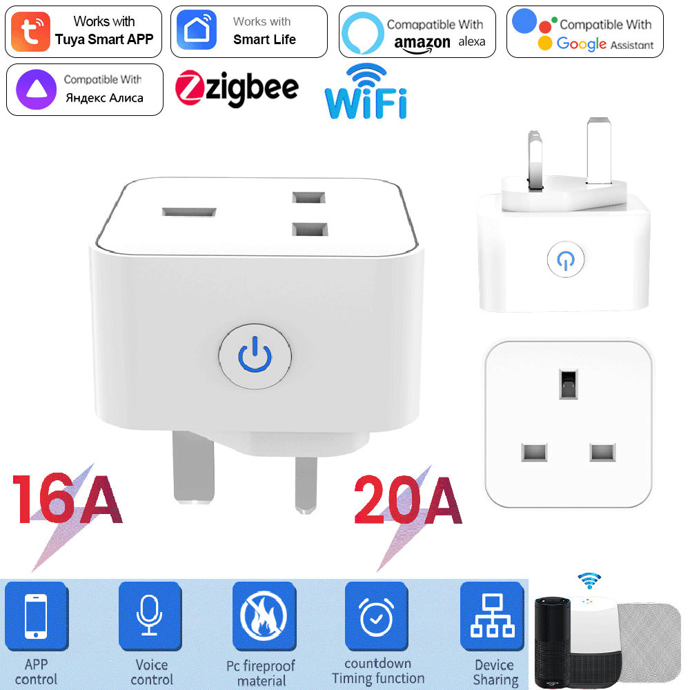 Smart Home Zigbee Gateway - Tuya Smart Socket 16A/20A WiFi of