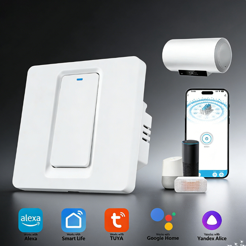 Smart Home Alexa - Slimme boilerschakelaar/WiFi en Bluetooth-aanraakbediening Werkt met