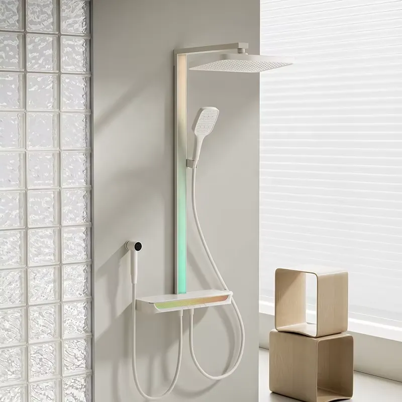 Smart Home - Messing digitale watervaldoucheset, aan de muur