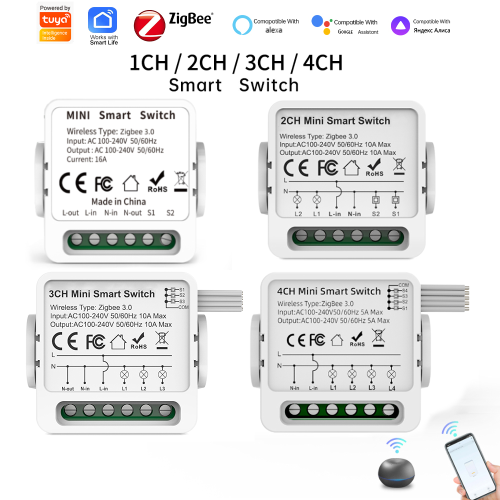 Smart Home Alexa - Tuya Zigbee 3.0 Smart Switch 1/2/3/4-weg