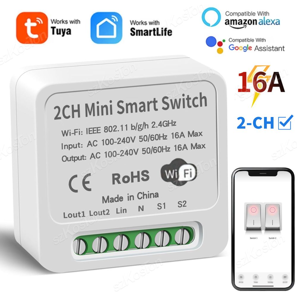 Smart Home Alexa - 16A Tuya WiFi Smart Switch Module