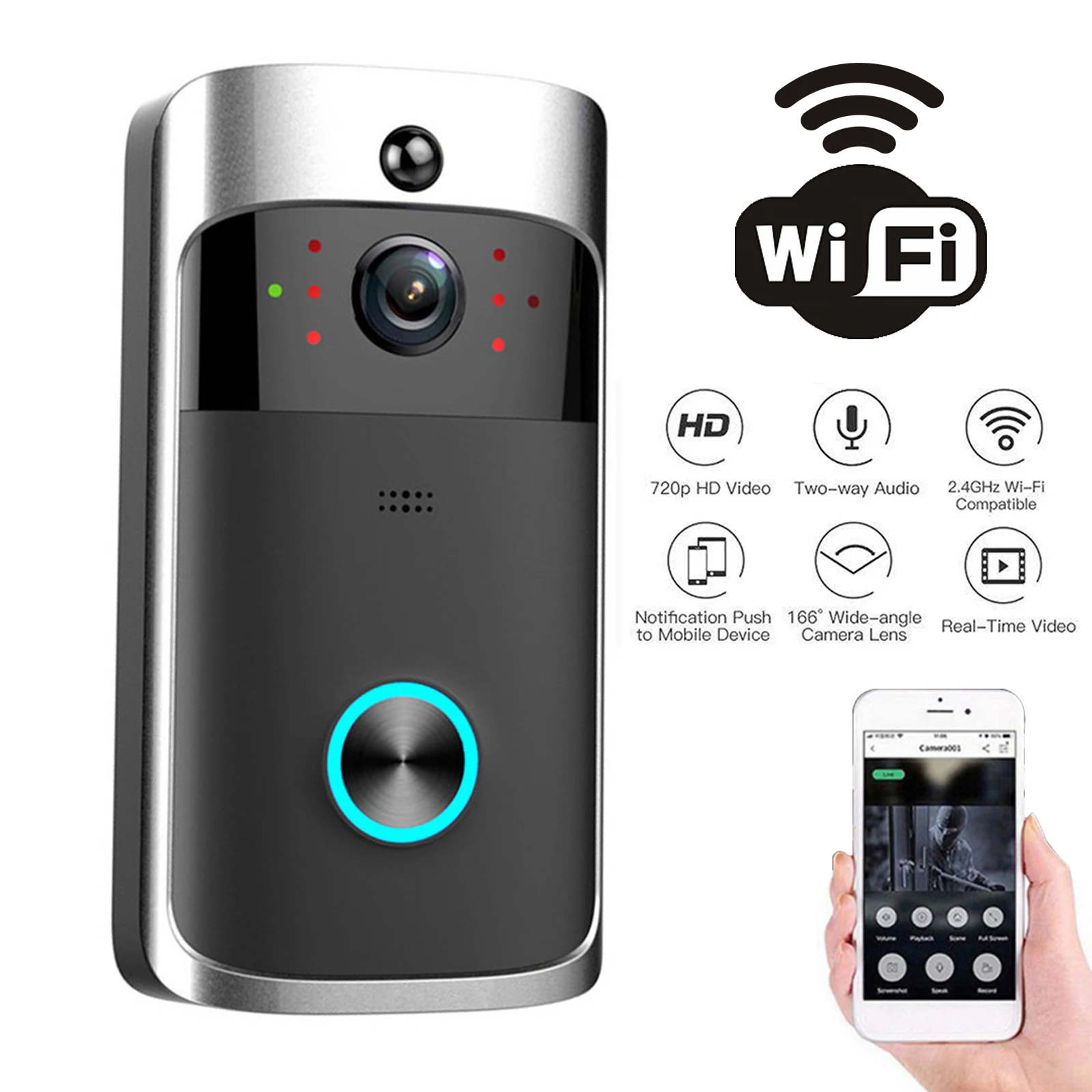Smart Home Video Doorbell Enhanced Security With Smart Doorbell - V5 Video Deurbel Wifi Draadloze Deurbel