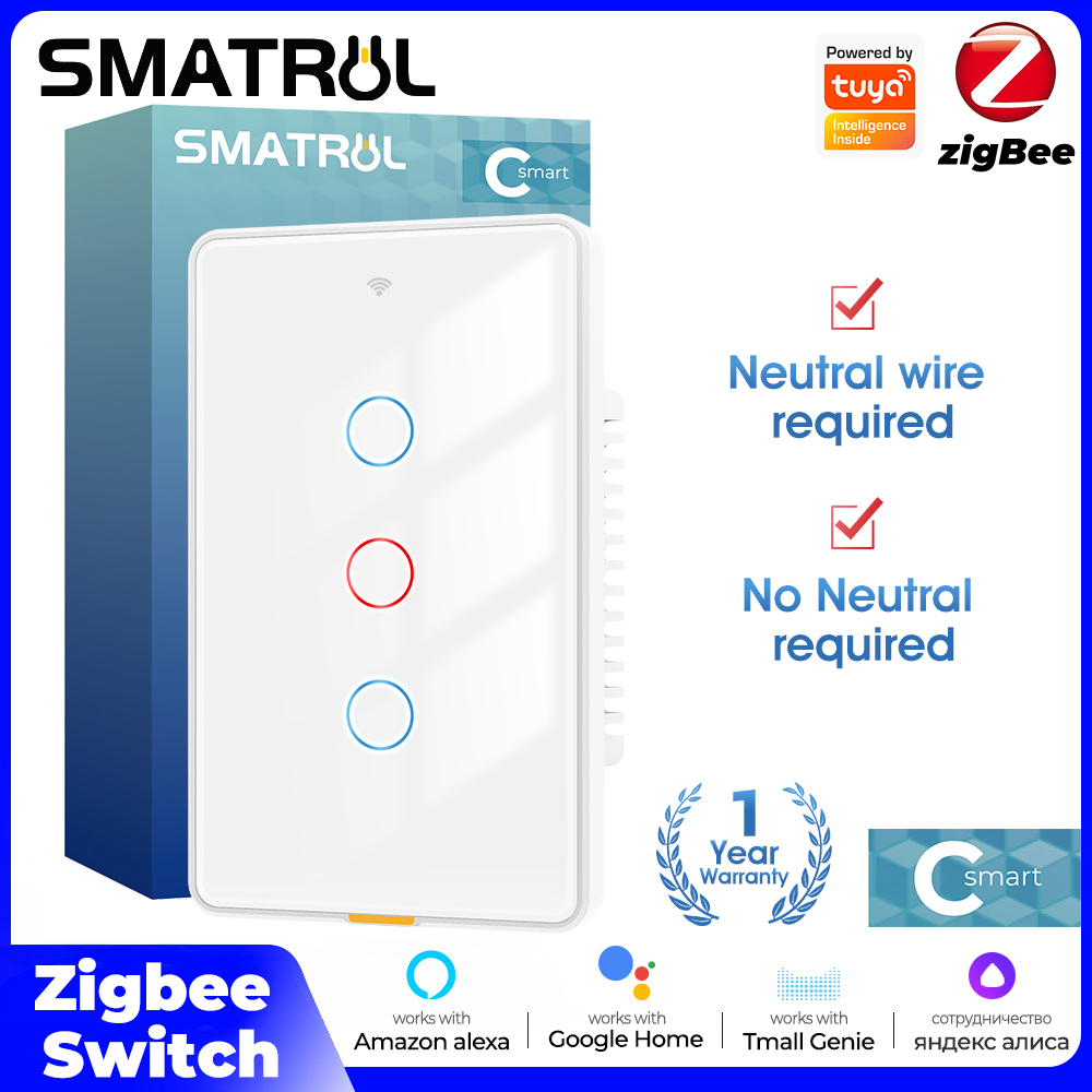 Smart Home Alexa - Tuya Zigbee Smart Light Touch-schakelaar Geen