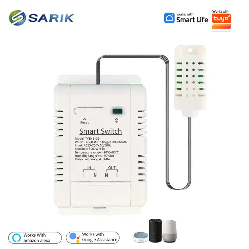 Wifi Thermostat - Werk met Tuya 16A 3000W WiFi-thermostaatschakelaar,