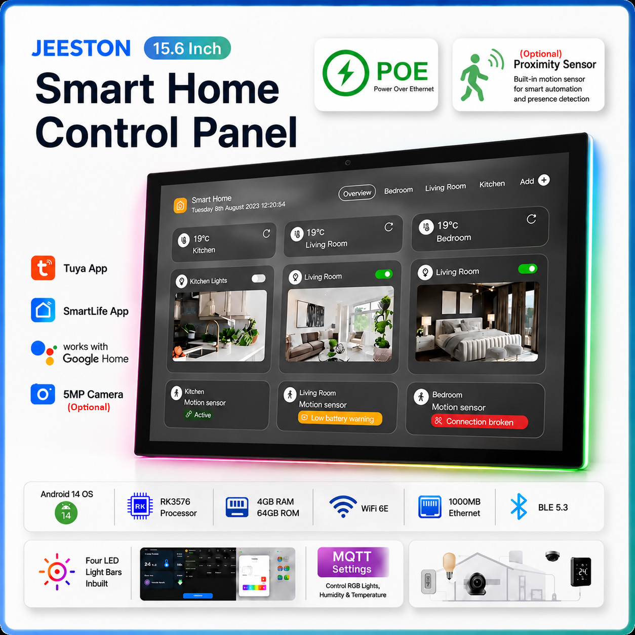 Smart Home Mqtt - 15,6 inch InWall Smart Home Control