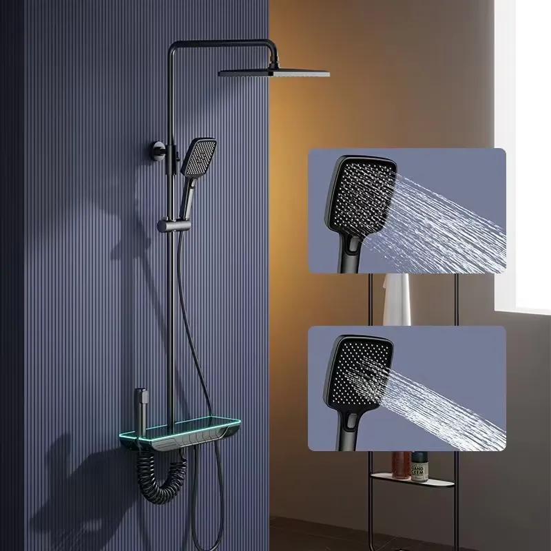 Smart Home - Slimme digitale thermostaat doucheset messing pianoknop