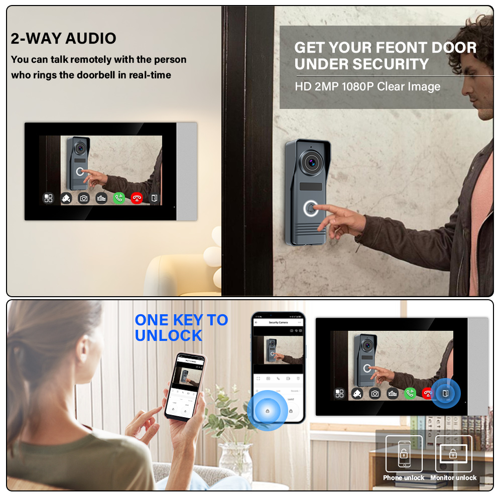 2-draden Smart Home Wifi 1080P - Smart Home Video Doorbell Enhanced Security With Smart Doorbell recensie en prijs