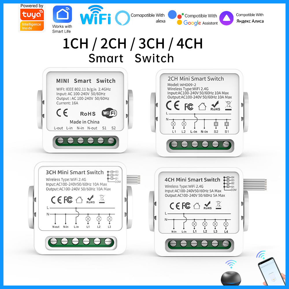 Tuya WiFi Smart Switch 1/2/3/4 - Smart Home Alexa recensie en prijs