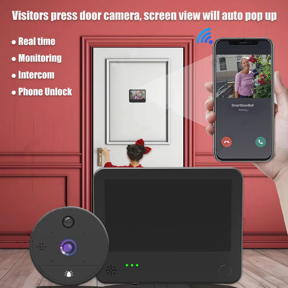 6000mAh WiFi Kijkgaatje Tuya S - Smart Home Video Doorbell Enhanced Security With Smart Doorbell recensie en prijs